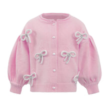 Load image into Gallery viewer, Lola + The Boys Pearl Bow Cardigan
