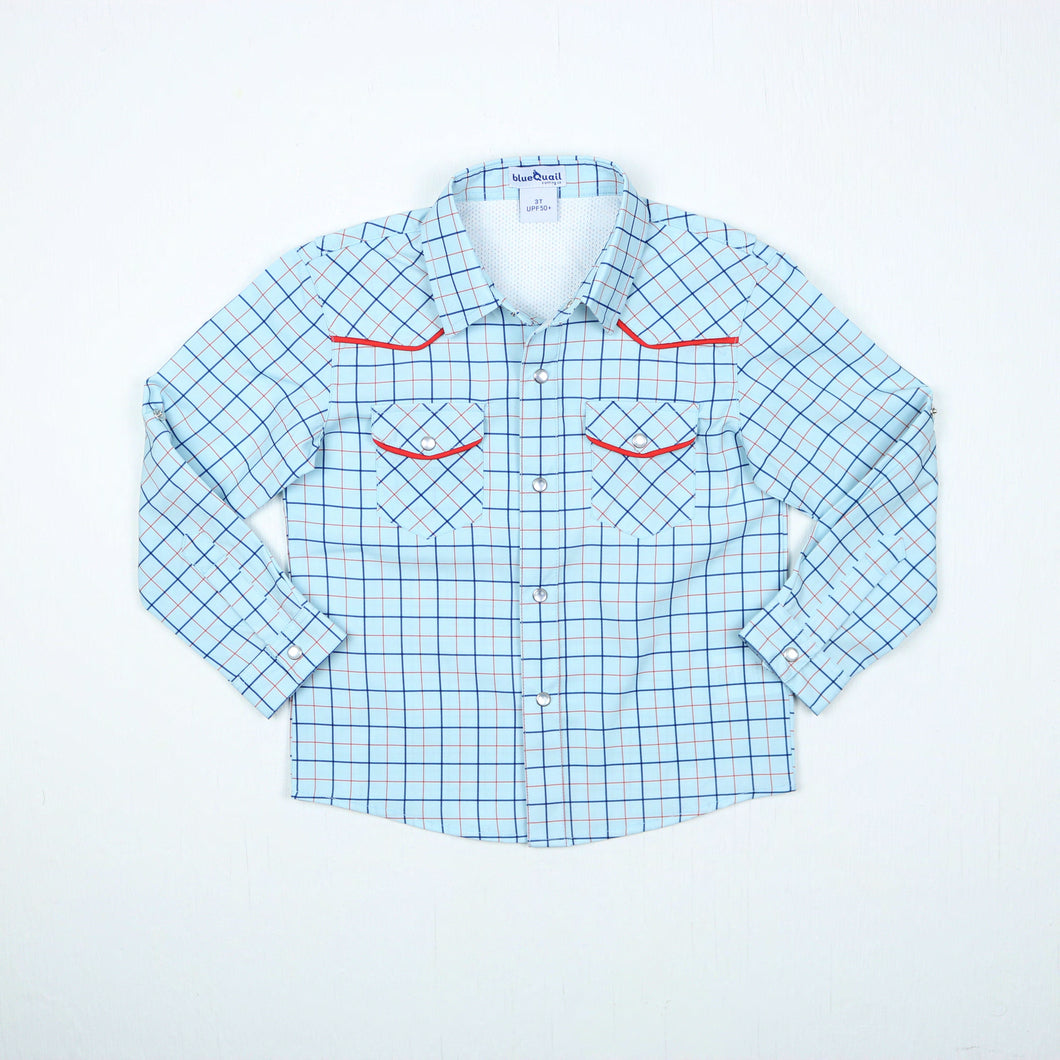 BlueQuail Tattersall Pearl Snap Long Sleeve Shirt