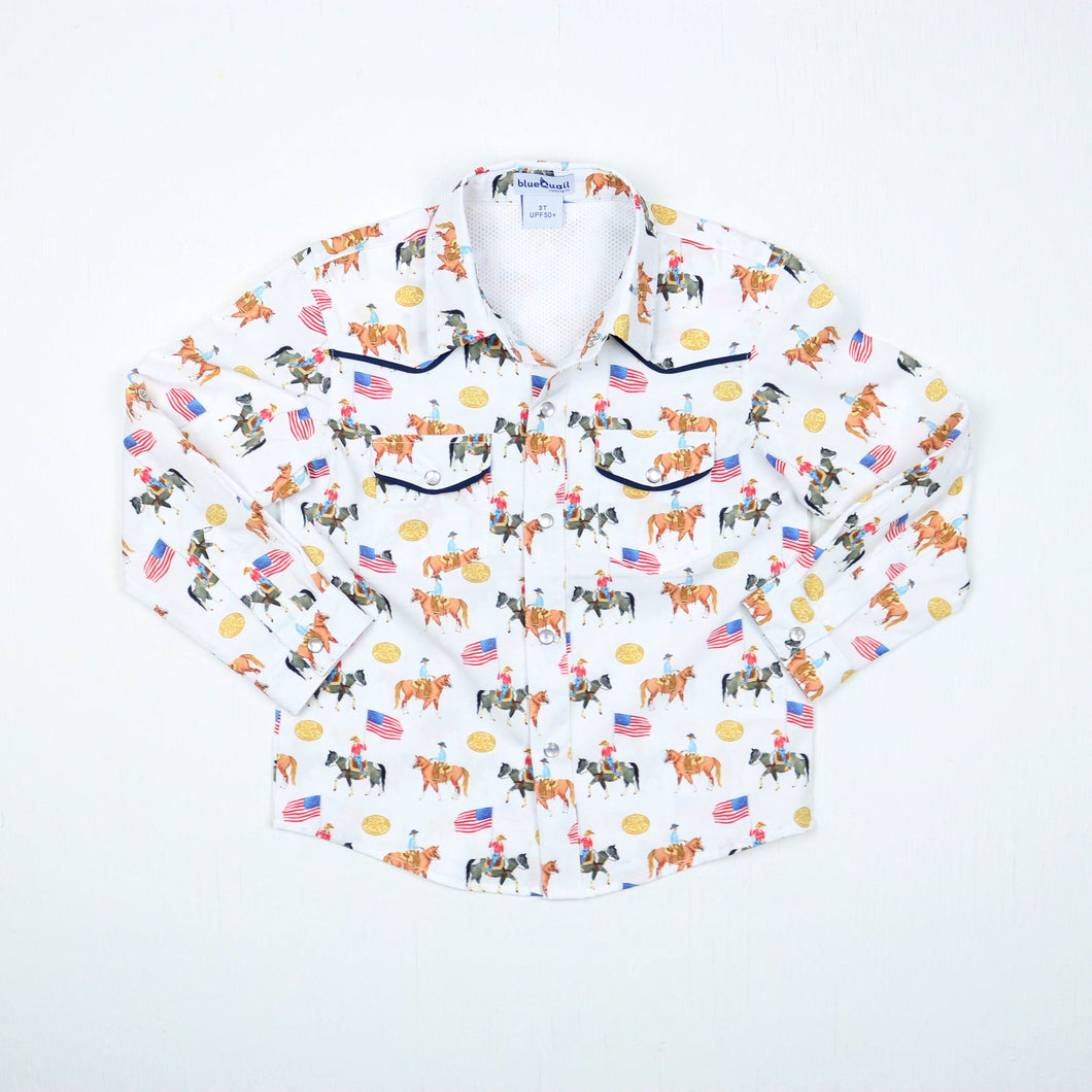BlueQuail Grand Entry Pearl Snap Long Sleeve Shirt