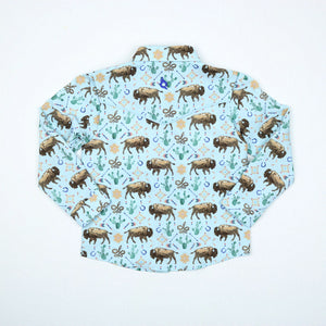 BlueQuail Western Buffalo Pearl Snap Long Sleeve Shirt