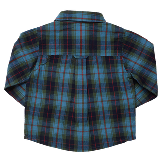 Pink Chicken Boys Jack Shirt - Blue Tartan