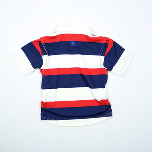 BlueQuail Red Rugby Stripe Polo Short Sleeve Shirt