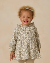 Load image into Gallery viewer, Quincy Mae Ruffle Collar Button Dress- Green Floral
