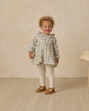 Load image into Gallery viewer, Quincy Mae Ruffle Collar Button Dress- Green Floral
