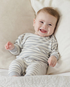 Quincy Mae Cozy Set- Blue Stripe