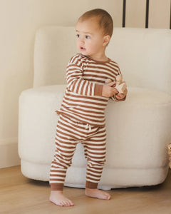 Quincy Mae Cozy Set- Cedar Stripe