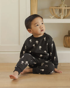 Quincy Mae Relaxed Fleece Sweat Set- Crossbones