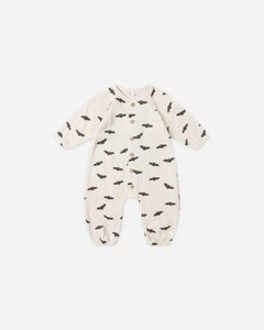 Quincy Mae Waffle Long Sleeve Jumpsuit- Bats