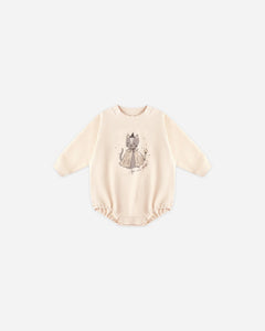 Quincy Mae Crewneck Bubble Romper- Magic Cat