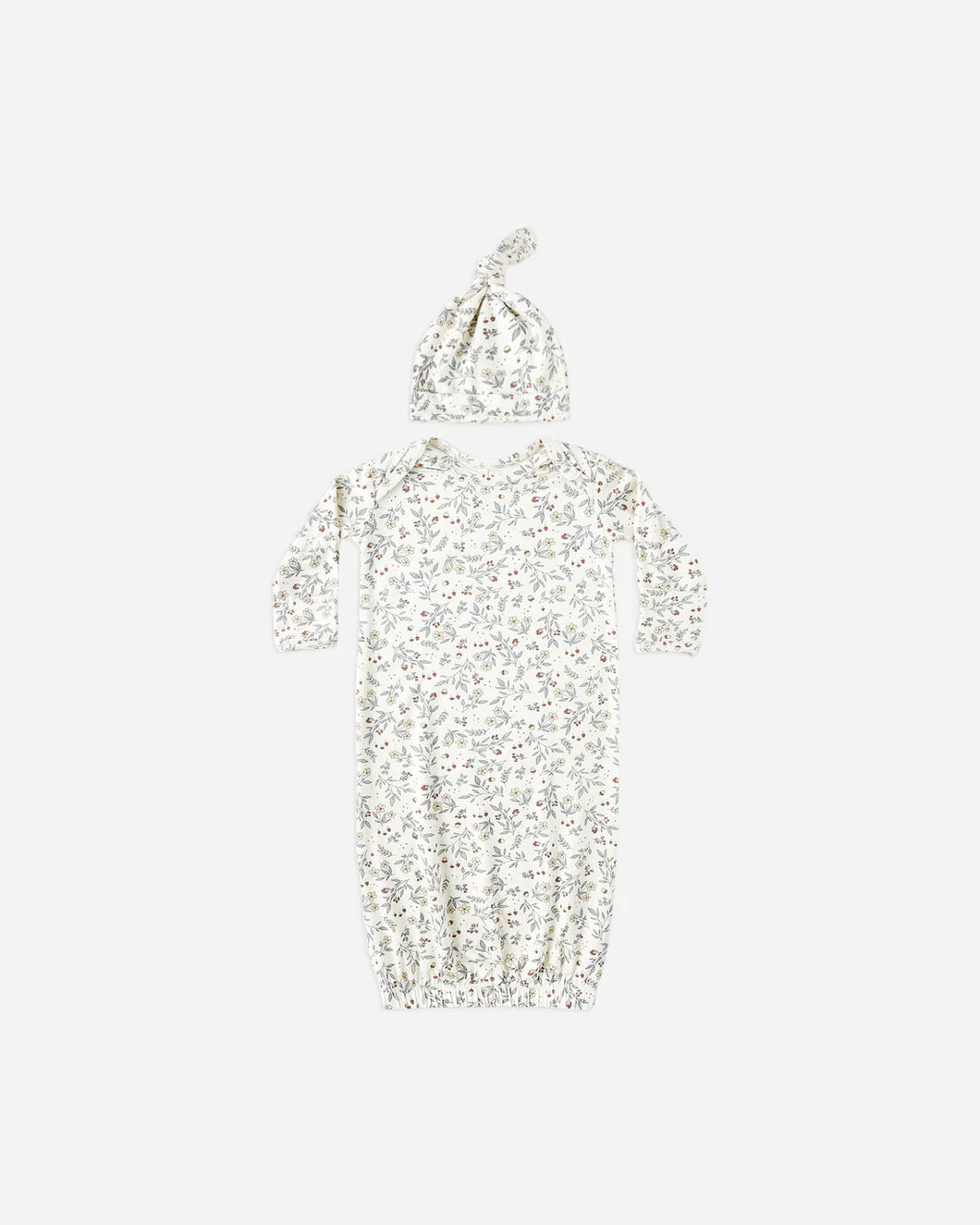Quincy Mae Bamboo Baby Gown + Hat Set- Woodland