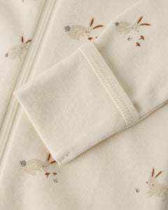 Quincy Mae Zip Long Sleeve Sleeper Footie- Bunnies