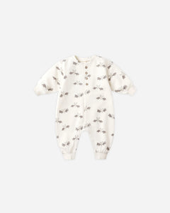 Quincy Mae Relaxed Fleece Jumpsuit- Bats