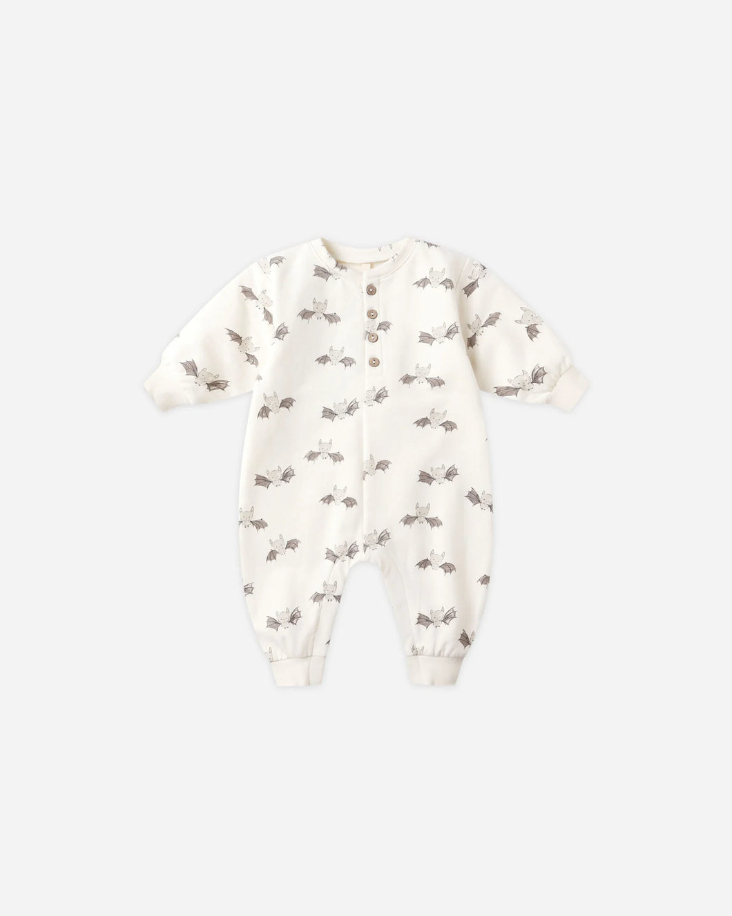Quincy Mae Relaxed Fleece Jumpsuit- Bats