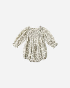 Quincy Mae Eden Romper- Green Floral