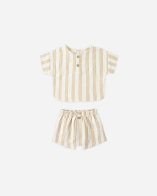 QUINCY MAE WOVEN BOXY TOP + SHORT SET