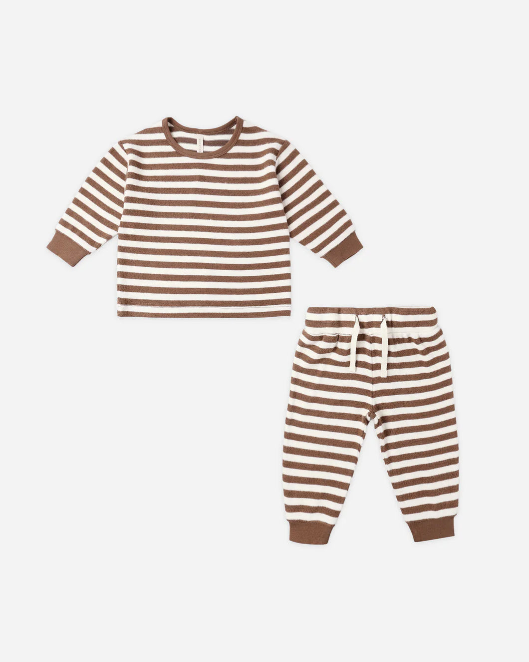 Quincy Mae Cozy Set- Cedar Stripe