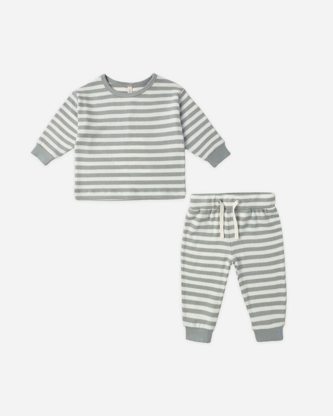 Quincy Mae Cozy Set- Blue Stripe