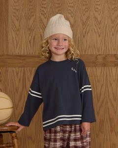 RYLEE + CRU CAMDEN LONG SLEEVE TEE-NAVY