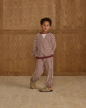Load image into Gallery viewer, RYLEE + CRU OVERSIZED CREW JOGGER SET- BURGUNDY STRIPE
