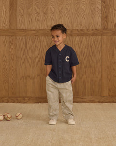 RYLEE + CRU BAGGY PANT-NAVY PINSTRIPE