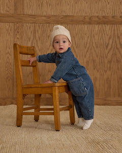 RYLEE + CRU COLLARED BABY JUMPSUIT-INDIGO DENIM