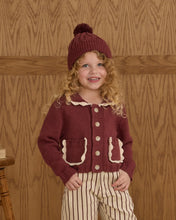 Load image into Gallery viewer, RYLEE + CRU COLLARED CARDIGAN-BURGUNDY
