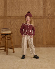 Load image into Gallery viewer, RYLEE + CRU BARREL PANT-BURGUNDY PINSTRIPE
