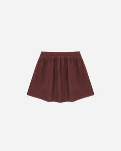 RYLEE + CRU BUTTON FRONT MINI SKIRT-BURGUNDY
