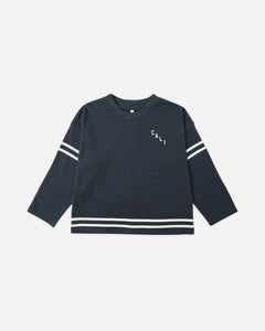 RYLEE + CRU CAMDEN LONG SLEEVE TEE-NAVY
