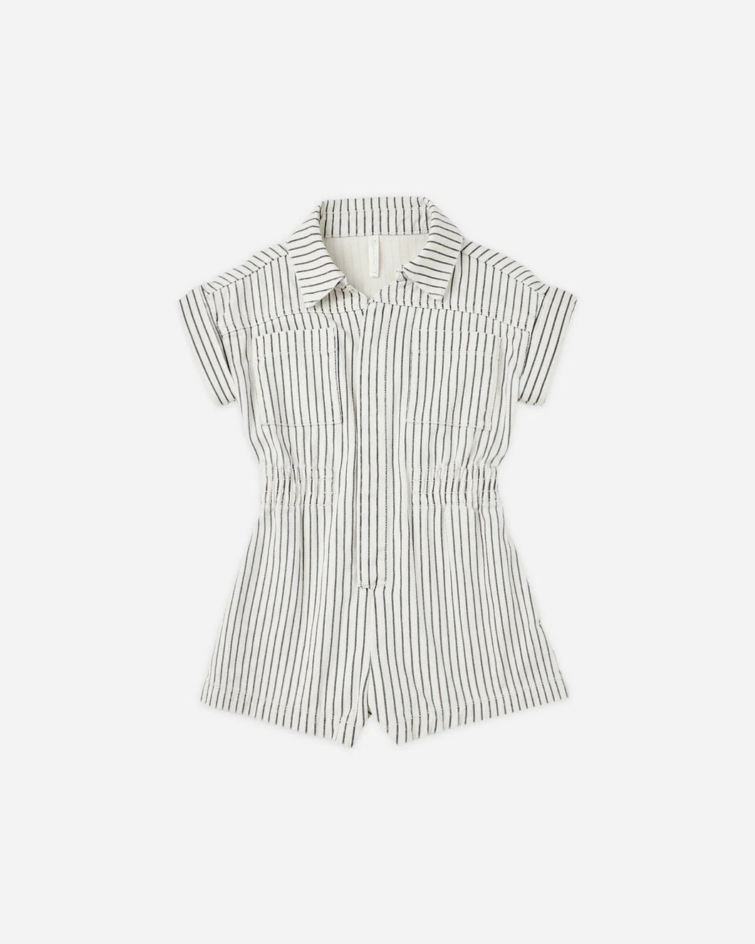 RYLEE + CRU UTILITY ROMPER-NAVY PINSTRIPE