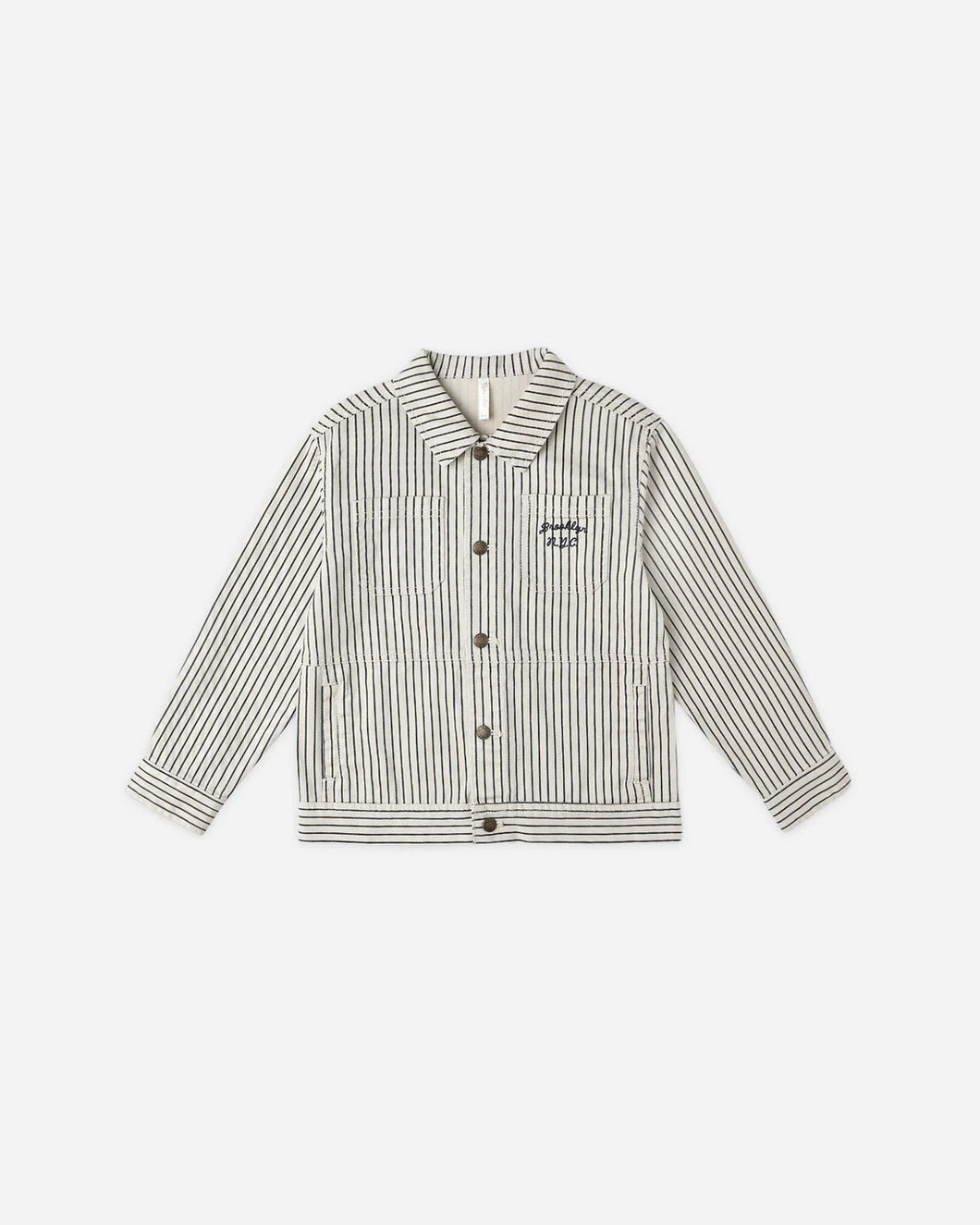 RYLEE + CRU CHORE COAT-NAVY PINESTRIPE
