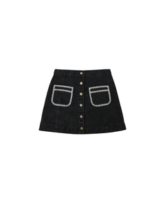 Rylee + Cru Denver Mini Skirt- Washed Black