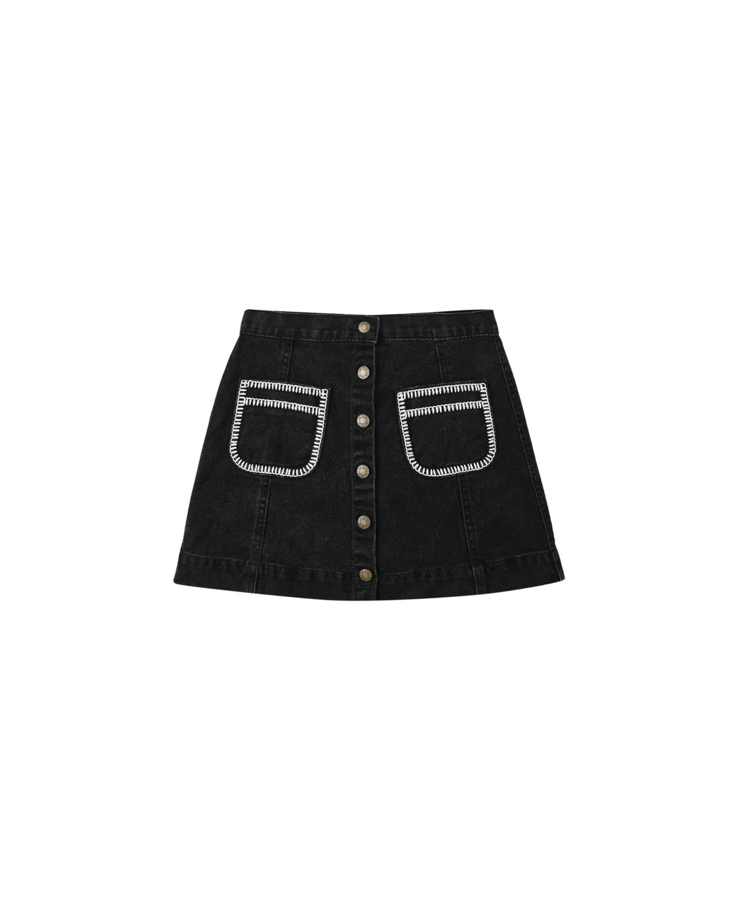 Rylee + Cru Denver Mini Skirt- Washed Black