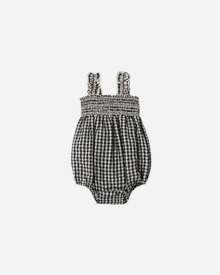RYLEE + CRU JULIA ROMPER BLACK CHECK