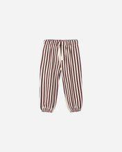 Load image into Gallery viewer, RYLEE + CRU OVERSIZED CREW JOGGER SET- BURGUNDY STRIPE
