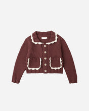 Load image into Gallery viewer, RYLEE + CRU COLLARED CARDIGAN-BURGUNDY

