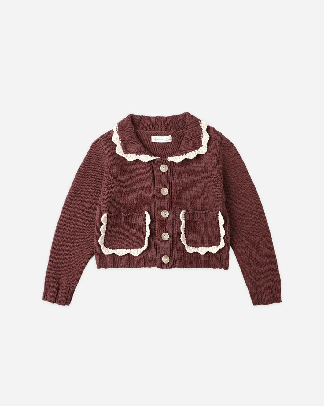 RYLEE + CRU COLLARED CARDIGAN-BURGUNDY