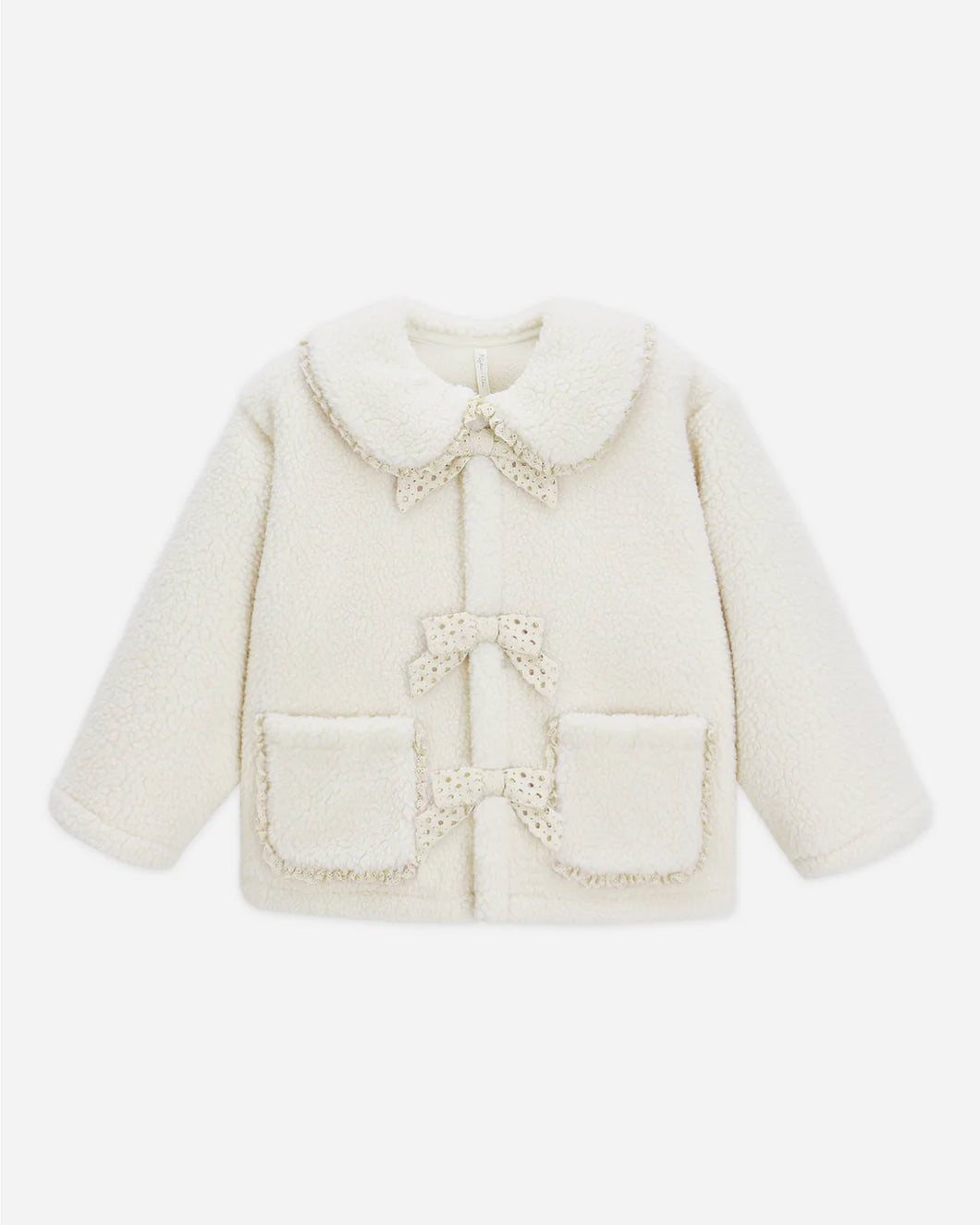 RYLEE + CRU SHEARLING COLLARED COAT-NATURAL