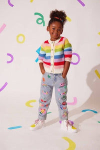 Lola + The Boys Rainbow Bright Knit Cardigan