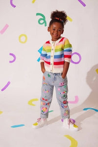 Lola + The Boys Rainbow Bright Knit Cardigan
