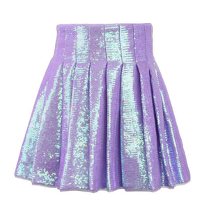 Lola + The Boys Shimmer Sequin Skirt- Lavender
