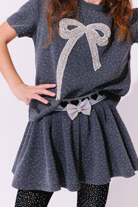 Lola + The Boys Sparkles Bow Charm Skirt Set