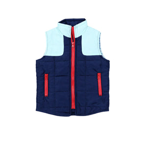 BlueQuail Navy/Light Blue Tattersall Vest
