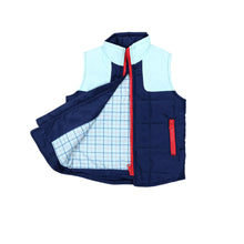 Load image into Gallery viewer, BlueQuail Navy/Light Blue Tattersall Vest

