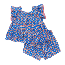 Load image into Gallery viewer, Pink Chicken Blue Lisbon Ditsy Baby Elsie 2- Piece Set
