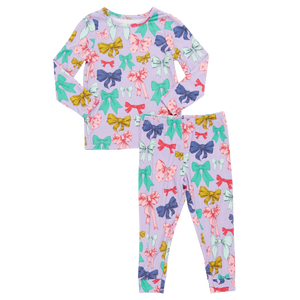 Pink Chicken Bamboo PJ Set- Bow Party