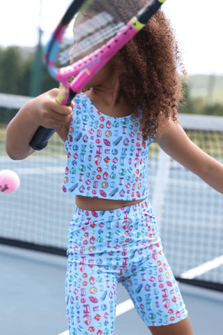 LOLA + THE BOYS BEJEWELED BIKE ATHLETIC SET