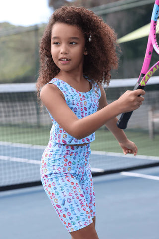 LOLA + THE BOYS BEJEWELED BIKE ATHLETIC SET