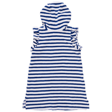 Load image into Gallery viewer, Pink Chicken Blue Stripe Terry Coverup
