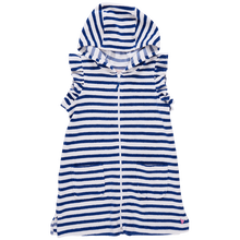 Load image into Gallery viewer, Pink Chicken Blue Stripe Terry Coverup
